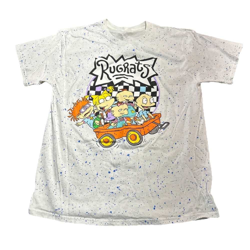 Rugrats Cartoon Graphic White L Cotton Jersey T-Shirt Short Sleeve